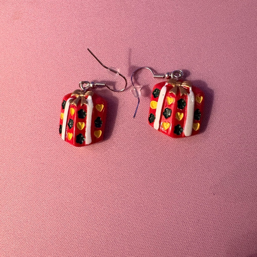 Hand painted Colorful Gift Cards Box Earrings